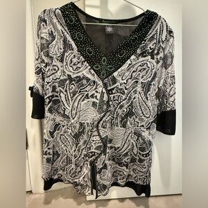 Paisley Women's Blouse with Black Accents
